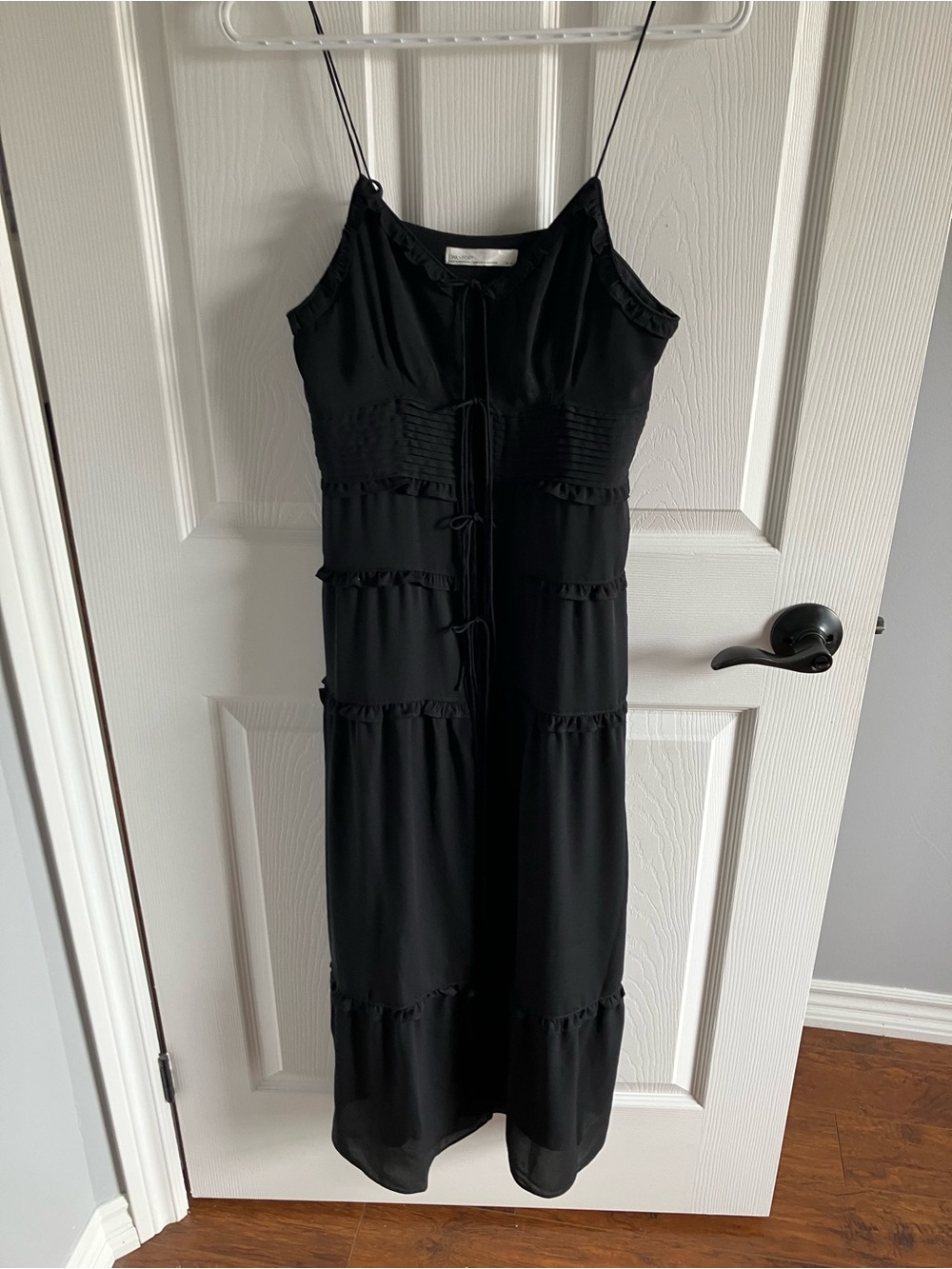 OAK + FORT Tiered Ruffle Maxi w/ Ties — X S